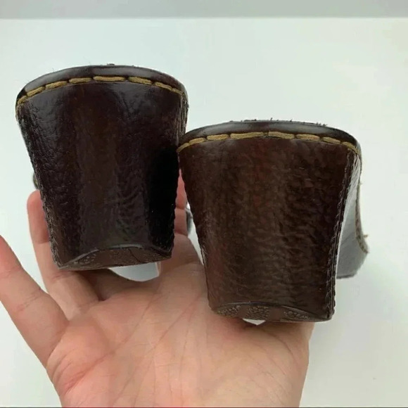 Born Ida sandals sz 7 38 M/W brown leather wedge - Picture 8 of 13